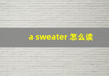 a sweater 怎么读